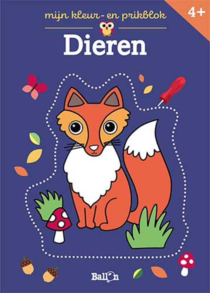 Afbeelding laden in galerijviewer, De ballon mijn kleur-en prikblok dieren. 4+
