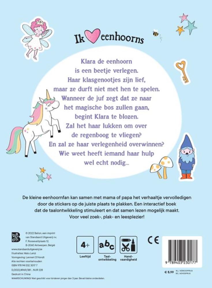 Afbeelding laden in galerijviewer, Standaard uitgeverij verhalenplakboek:de verlegen eenhoorn 4+
