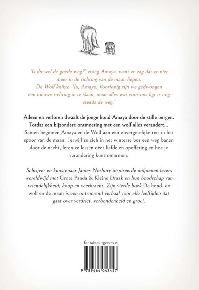 ギャラリービューアに画像をロードする, Cadeauboek: de hond, de wolf en de maan.
