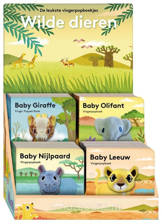 Display vingerpopboekjes wilde dieren 4t