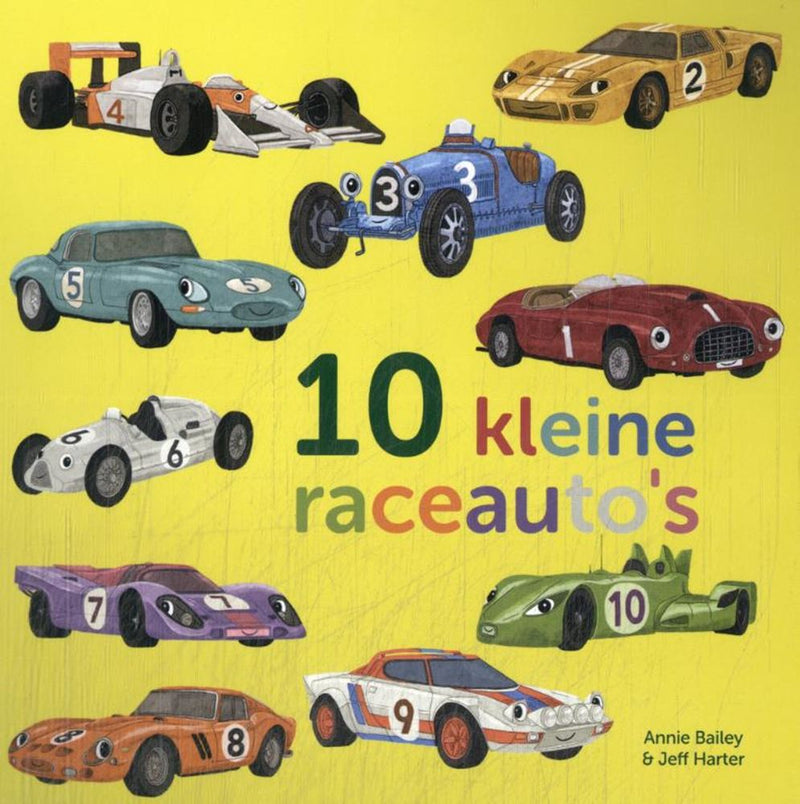 Afbeelding laden in galerijviewer, Kartonboek: tien kleine raceauto's 1+
