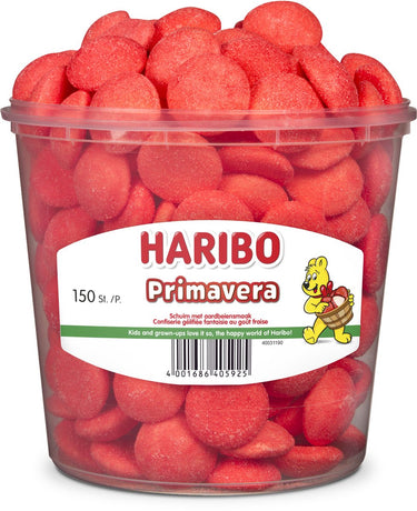 Haribo schuim primavera aardbeien (150 stuks)