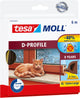 Tesa tochtstrip moll d-profiel rubber 6mx9mm bruin