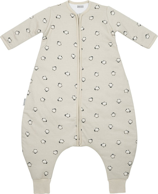 Meyco baby penguin baby winter slaapoverall jumper met vaste mouw - soft sand - 104cm - 2.5 tog