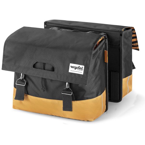 Load image into Gallery viewer, Urban Proof dubbele fietstas - zwart geel - 40L
