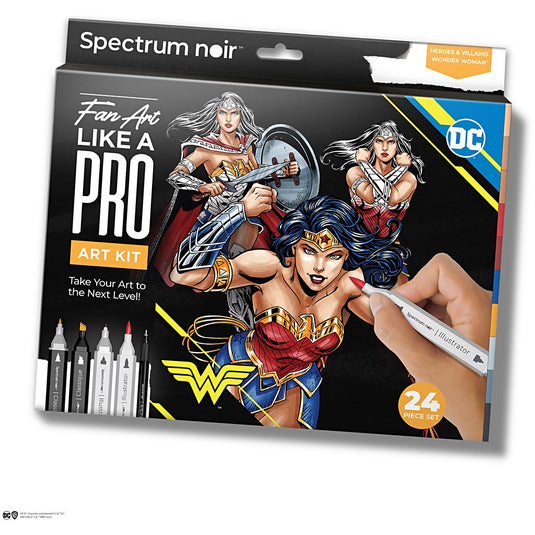 Creativ company hobbyset illustratie stripboekhelden wonder woman kleurset