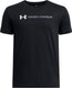 Under armour ua b logo wordmark ss unisex sportshirt - zwart - wit - grijs