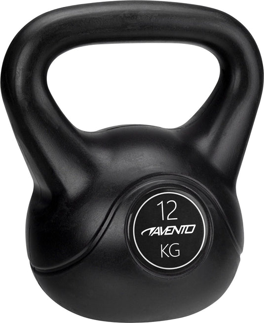 Avento kettlebell - 12 kg - zwart