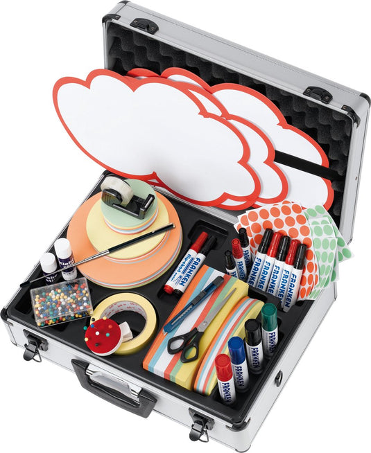 Franken presentatiekoffer profi - aluminium zwart - incl. presentatieset