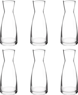 Bormioli rocco set van 6 karaffen - 1l - glas - hoogwaardig glazen schenkflessen voor drankjes en sap