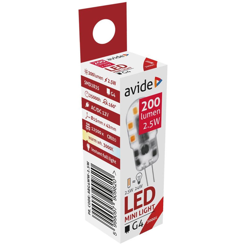Load image into Gallery viewer, Avide led g4 2.5w ww 3000k (200 lumen)
