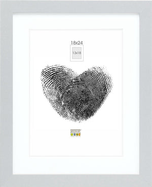 Deknudt frames fotolijst - zilver met passe-partout - 13x18 18x24 cm