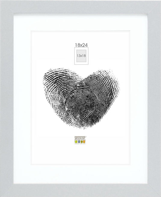 Deknudt frames fotolijst - zilver met passe-partout - 13x18 18x24 cm
