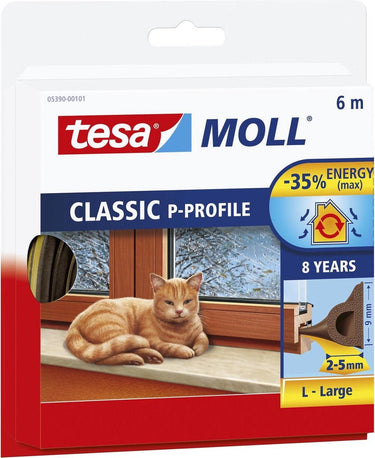 Tesa p-profile 05390-00101-00 afdichtingstape moll bruin (l x b) 6 m x 9 mm 1 stuk(s)