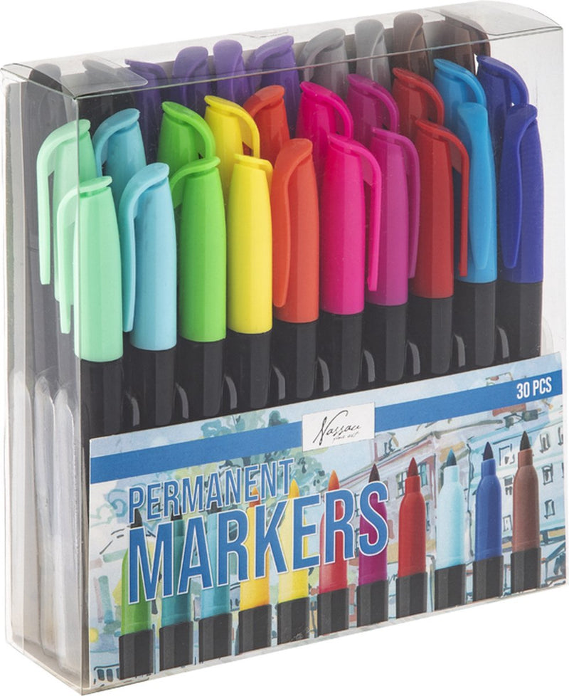 Afbeelding laden in galerijviewer, Nassau fine art permanent marker 30pcs - stiften voor op plastic - stiften voor volwassenen - creatief tekenen - markers
