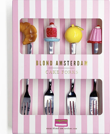 Blond amsterdam , even bijkletsen: vorkjes, set van 4