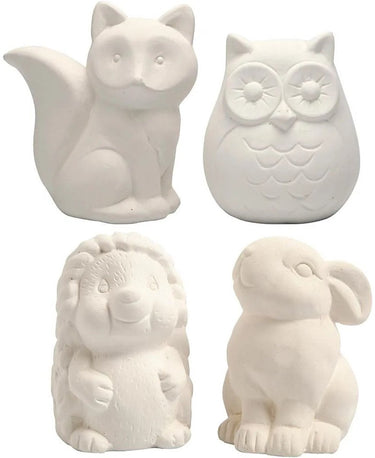 Creativ company dierenspaarpot 4 stuk uil, vos, egel en haas