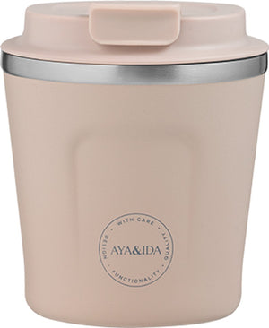 Aya ida aya ida - cup2go - koffiebeker - coffee to go - reisbeker - meenemen - 240ml - cream beige nieuw