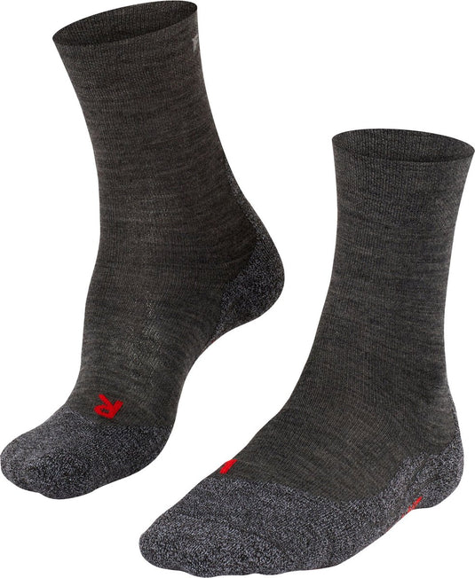 Falke tk2 sensitive anti-blaar dik wol functioneel materiaal wandelsokken dames grijs - maat 37-38