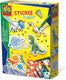 Ses creative ses - sticker maker - dino's - shaker stickers en gewone dino stickers - zelf kleuren - inclusief stiften, pailletten en glitterlijm - knutselen jongens - dinosaurus speelgoed