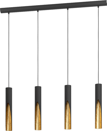 Eglo barbotto hanglamp - gu10 - 92,5 cm - zwart goud - staal