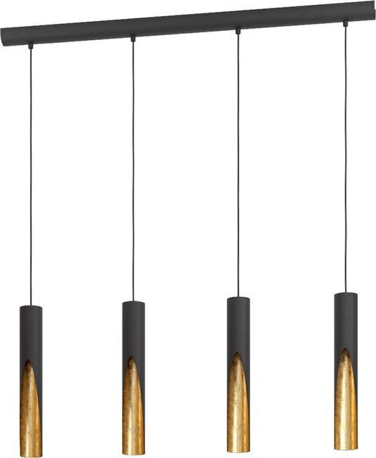 Eglo barbotto hanglamp - gu10 - 92,5 cm - zwart goud - staal