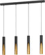Eglo barbotto hanglamp - gu10 - 92,5 cm - zwart goud - staal