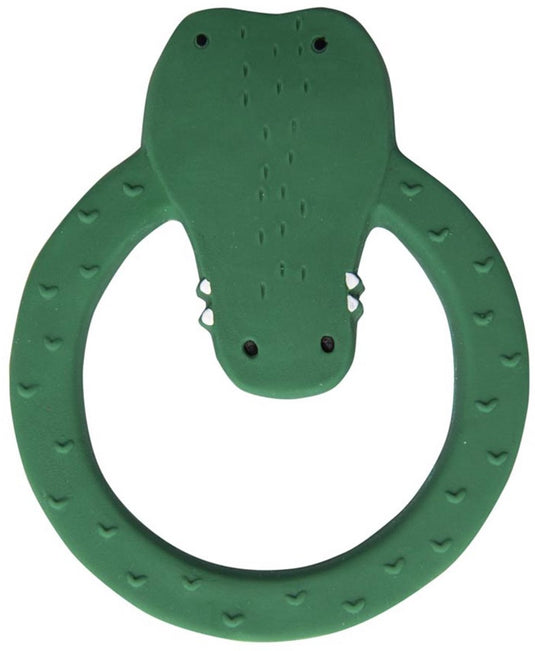 Trixie natuurlijk rubber ronde bijtring - mr. crocodile