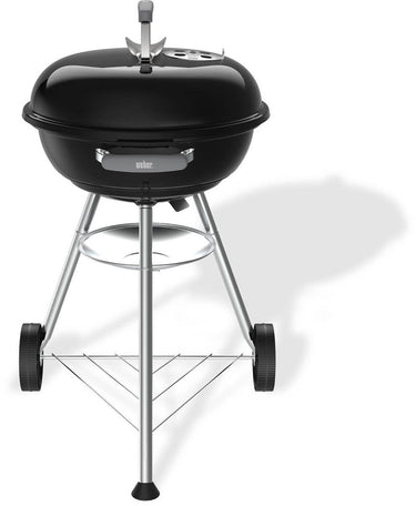 Weber compact kettle - ø 47 cm grillrooster - houtskoolbarbecue - zwart - asopvangschaal - 2 duurzame, weerbestendige wielen - handige dekselhaak - kras- en roestbestendig