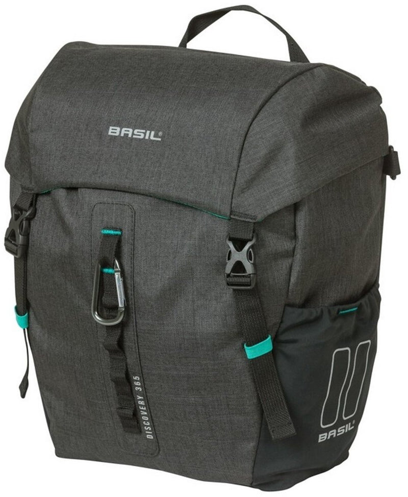 Afbeelding laden in galerijviewer, Basil Discovery 365D enkele fietstas M - Lichtgewicht, compact, waterdicht - Zwart
