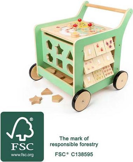Small foot - houten baby walker loopwagen activiteitencentrum