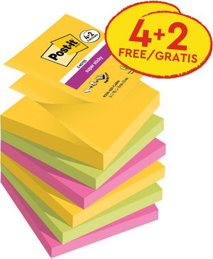 Post-it super sticky z-notes r330-sscarn-p4+2 geel, groen, roze