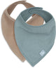 Jollein baby slab bandana - hydrofiel - slabbetjes baby - 2 stuks - sea green biscuit