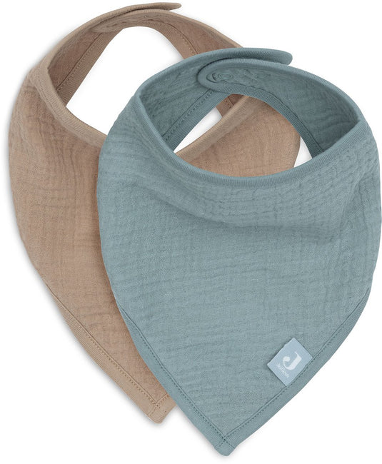 Jollein baby slab bandana - hydrofiel - slabbetjes baby - 2 stuks - sea green biscuit