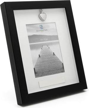 Zilverstad - memory fotolijst met ashouder 10x15 cm zwart
