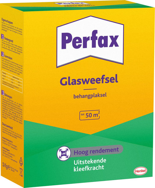 Perfax poeder glasweefsel 1 kg box | de ultieme oplossing voor glasweefselbehang | glasweefsellijm met eenvoudige toepassing | transparante behanglijm voor duurzame hechting