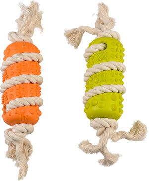 Duvo + eco rubber stick bamboe rijst + katoen - geel groen - geen kleurkeuze mogelijk - 29x6,5x6,5cm