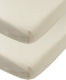 Meyco baby uni hoeslaken co-sleeper - 2-pack - jersey - soft sand - 50x90cm