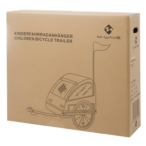 Load image into Gallery viewer, M-Wave Kinder fietsaanhanger bagageaanhangwagen van met aluminium frame
