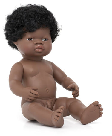 Miniland pop - pop afrikaanse jongen 38cm - met vanillegeur - 10 maanden