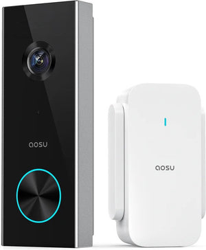 Aosu video doorbell pro - 2k video deurbel met base - anti-diefstal alarm - google alexa