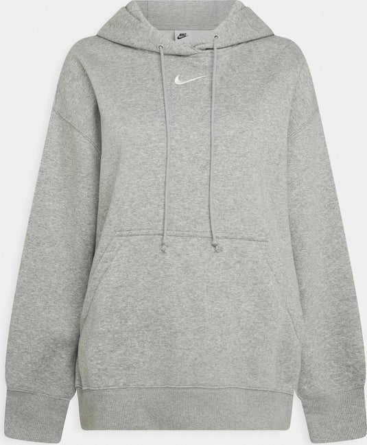 Nike w nsw phnx flc os po hoodie dames sporttrui - grijs - maat xl