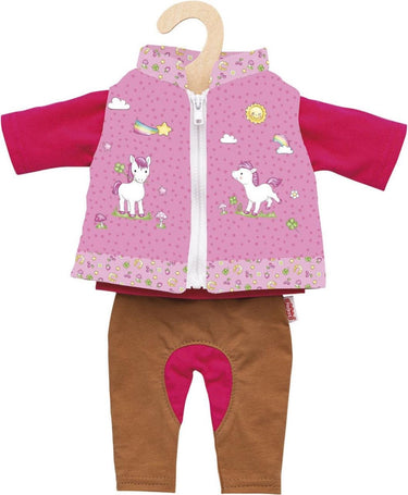 Heless poppenoutfit paardrijden - eenhoorn, 28-35 cm