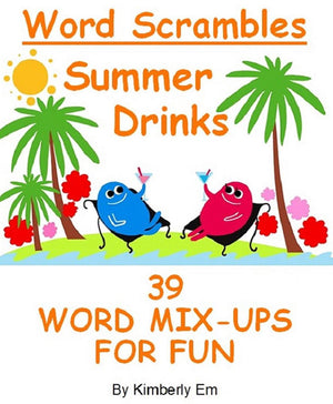 Summer drinks word scrambles - 39 word jumble puzzles