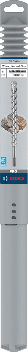 Bosch pro sds max-9 natural stone boor, 28 x 400 x 520 mm