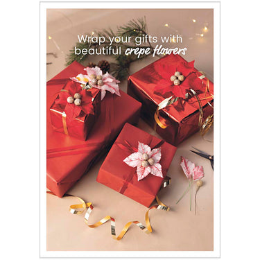 Http: www.cchobby.nl ansichtkaart-cadeaus-in-rode-verpakking-met-crepe-bloem-a5-vel-14-8x21-cm-1-stuk