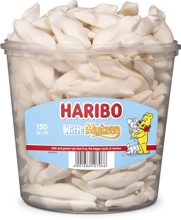Haribo witte muizen - snoep - 150 stuks silo