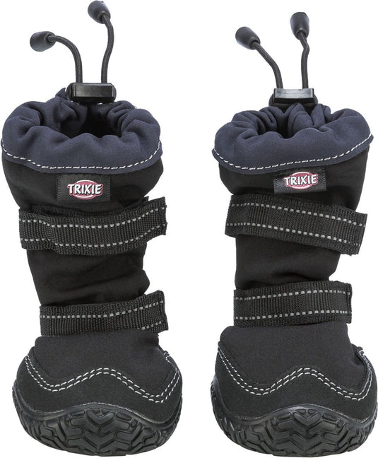 Trixie walker active long - hondenschoenen - xs s - zwart - 2 st
