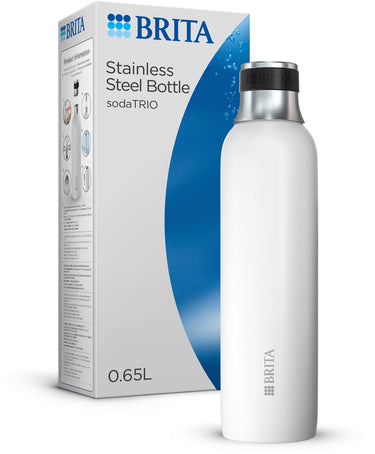 Brita - sodatrio - roestvrij stalen fles - wit - klein - 1-pack