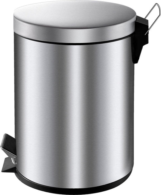 V-part - pedaalemmer 5 liter - stainless steel - mat rvs - prullenbak